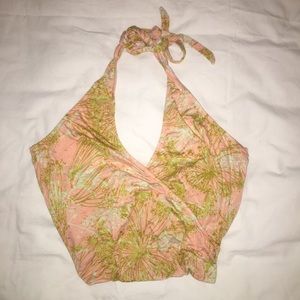 Urban outfitters cropped plunge halter top